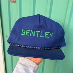 RARE vintage BENTLEY trucker hat blue embroided